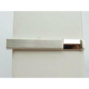 Hickok Classic Silver Tie Clip 1 1/2" Vintage Alligator Clasp For Dress Shirt Or